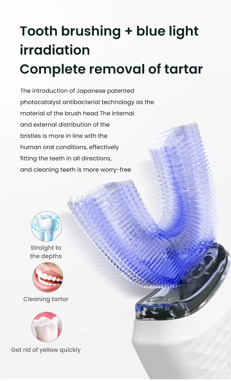 New 360 Degrees Intelligent Automatic Sonic Electric Toothbrush