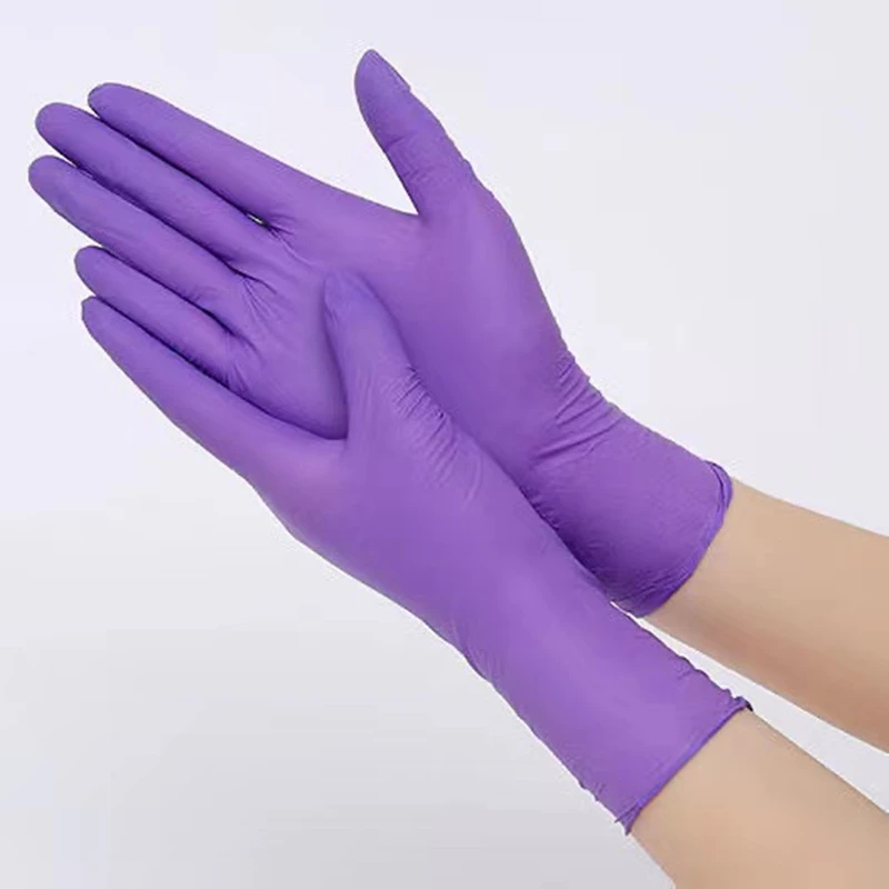 Disposable Gloves Dishwashing Gloves Nitrile Gloves Cleaning Gloves Garden Work Gloves Horticultural Gloves 50/100PCS Purple Nitrile Gloves Latex Free Disposable Gloves for Cleaning Mechanic Work Kitchen Dishwashing Garden Beauty Tattoo