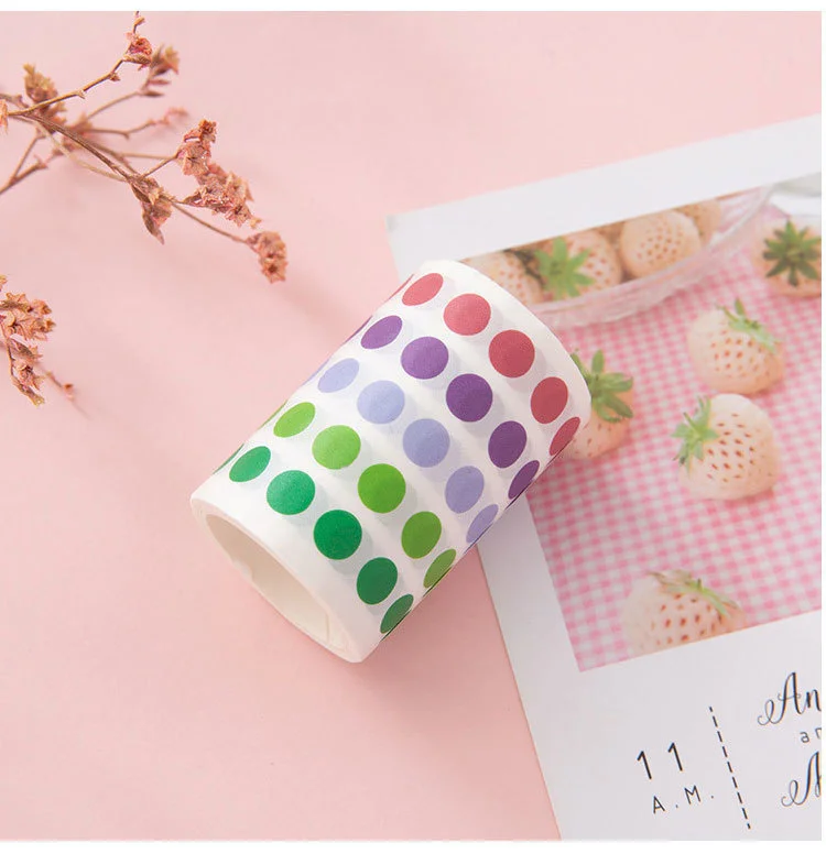 3 m Papier Washi Tape Dot dekorative selbstklebende Maskierung Scrapbooking Album Briefpapier Klebeband Briefpapier Aufkleber Foto Tagebuch – Detail 18