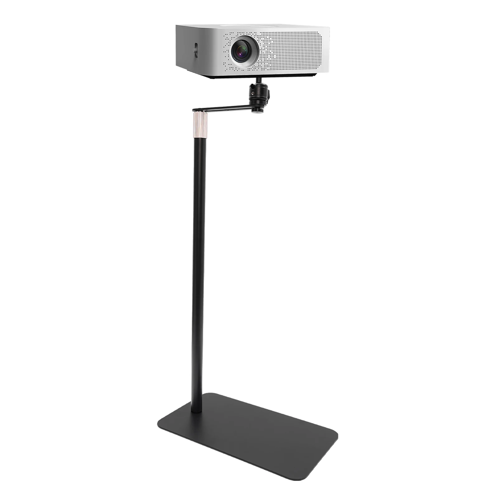 360 ° Schwenkbarer Projektorständer, 60–120 cm, höhenverstellbar, Bodenhalterung, L-förmiger Ständer für Heimkino, Büro – Detail 7