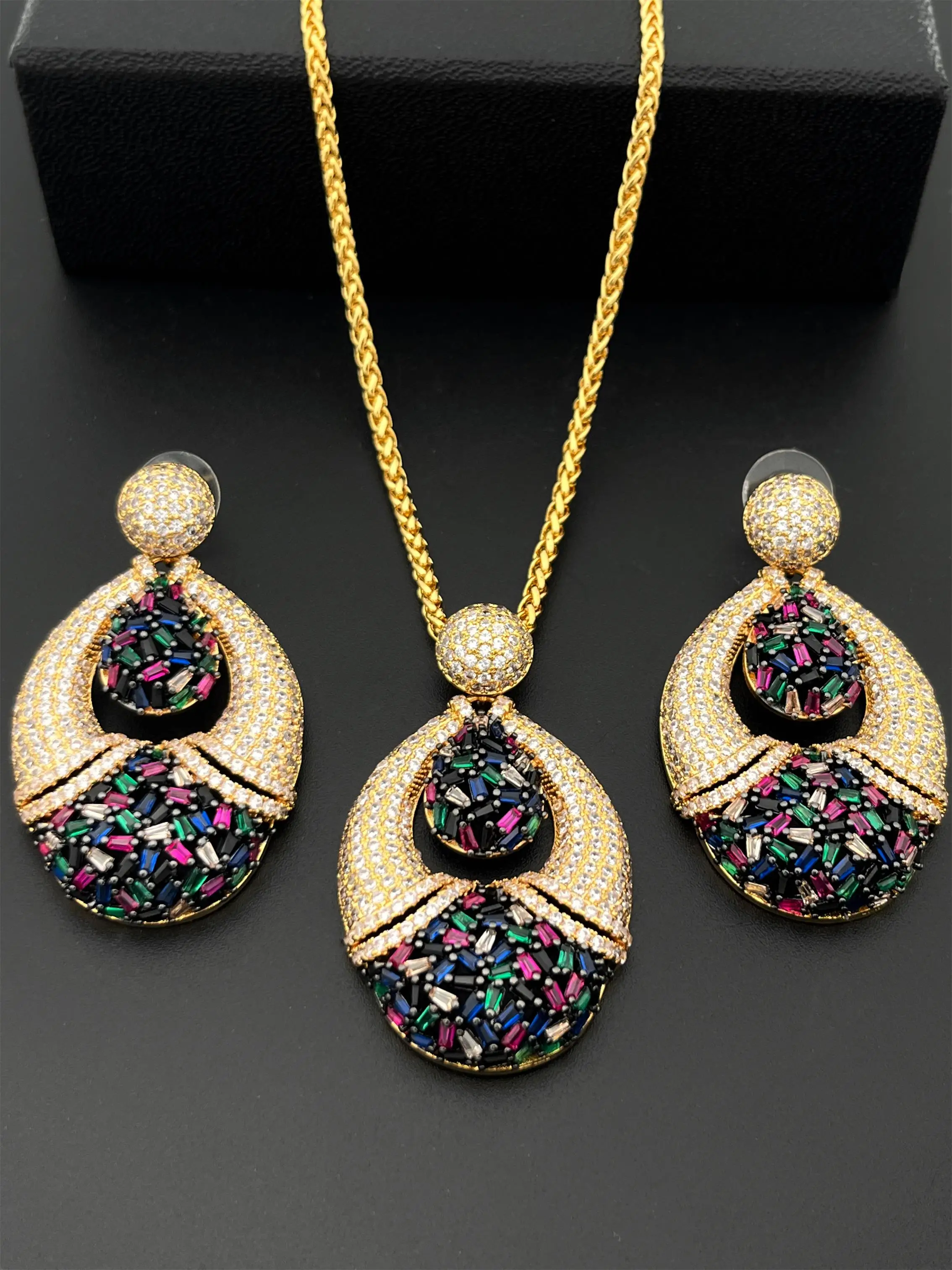 JinRongHua 100% مطلي أبيض اللون الزفاف قلادة القرط...