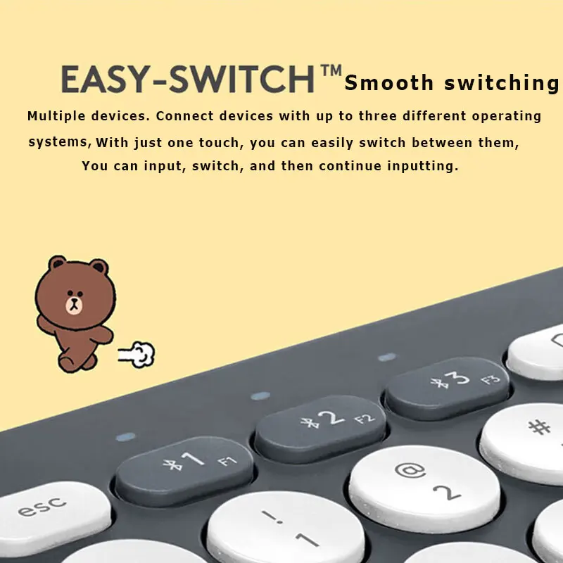 로지텍 K380 무선 블루투스 키보드, 윈도우 맥 크롬 IOS 안드로이드용, 한정판 공동 브랜드 휴대용 초박형 키보드