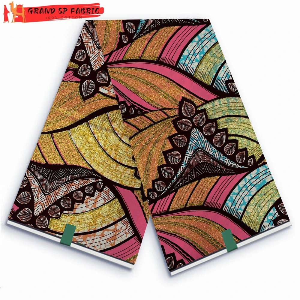 

Grand Super 100% Cotton African Wax Fabric High Quality Wax Print Ankara Fabric For Sewing 6yards Women Fabric VLS2063