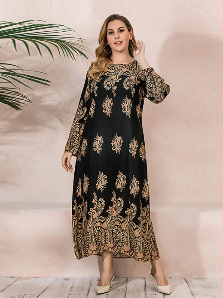Muslim Party Dress Morocco Women Abaya Eid 2024 Prayer India Print Abayas Ramadan Dubai Kaftan Robe Longue Vestidos Largos