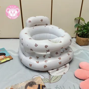 Sedia da bagno portatile per bambini Divano gonfiabile per bambini Sedile per vasca da bagno in PVC Sgabello da allenamento multifunzionale per la pratica di seduta