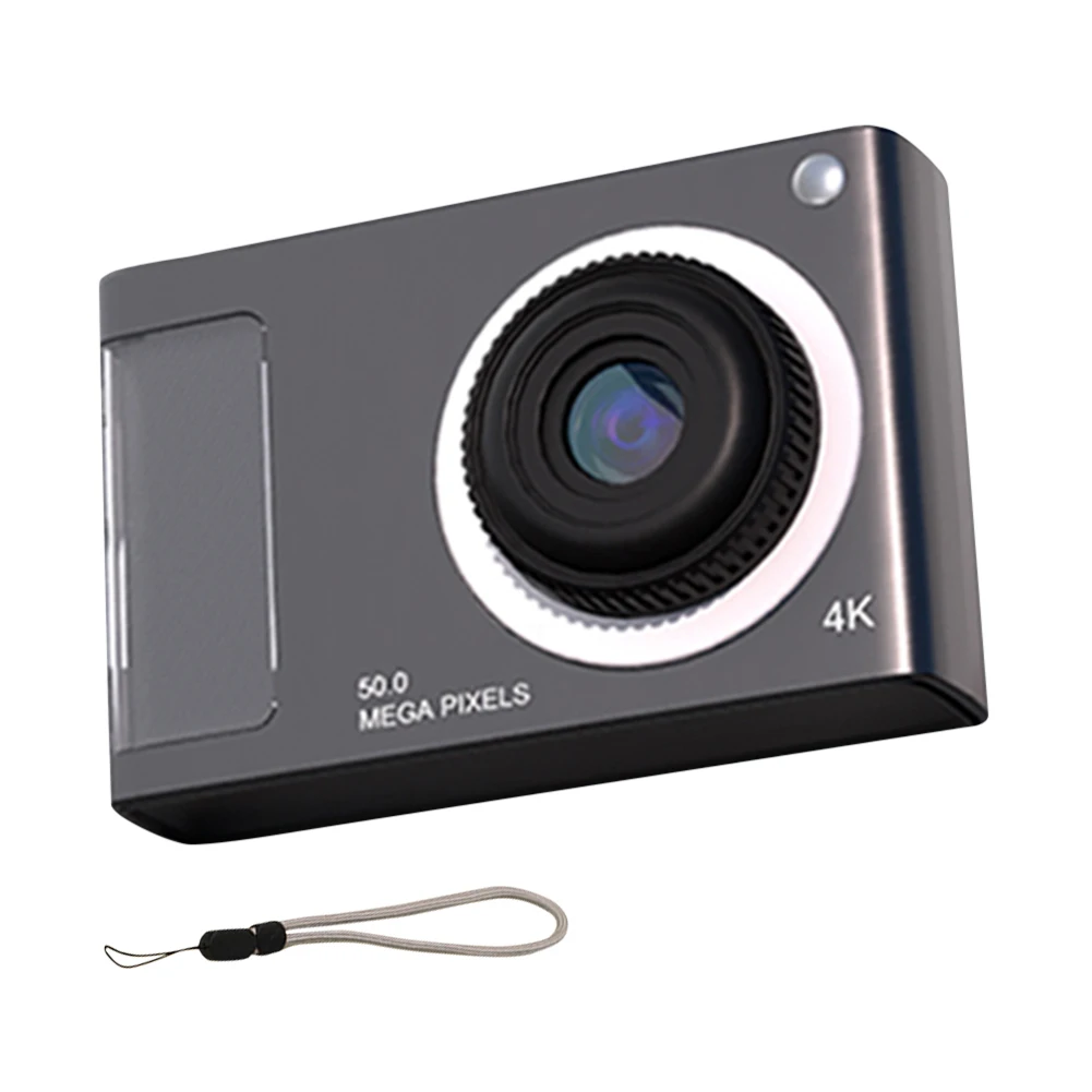학생용 흔들림 방지 셀카 카메라, 48MP HD 미니 카메라, 2.4 인치 IPS 디스플레이, 16X 줌 비디오 카메라, 4K, 필 라이트, 어린이 선물