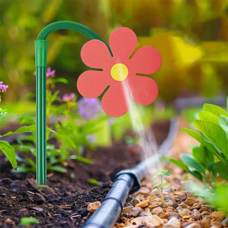 춤추는 해바라기 스프링클러 360 °   회전식 꽃 모양 물 스프링클러 정원 잔디밭 관개 스프링클러 어린이 물 스프링클러 장난감