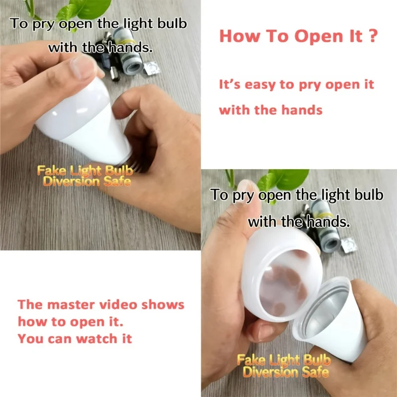 Sight Secret Stash Light Bulb Diversion Safe Home Discreet Storage Container Funny Piggy Bank Toy NOT a Real Light Bulb money saving box piggy bank