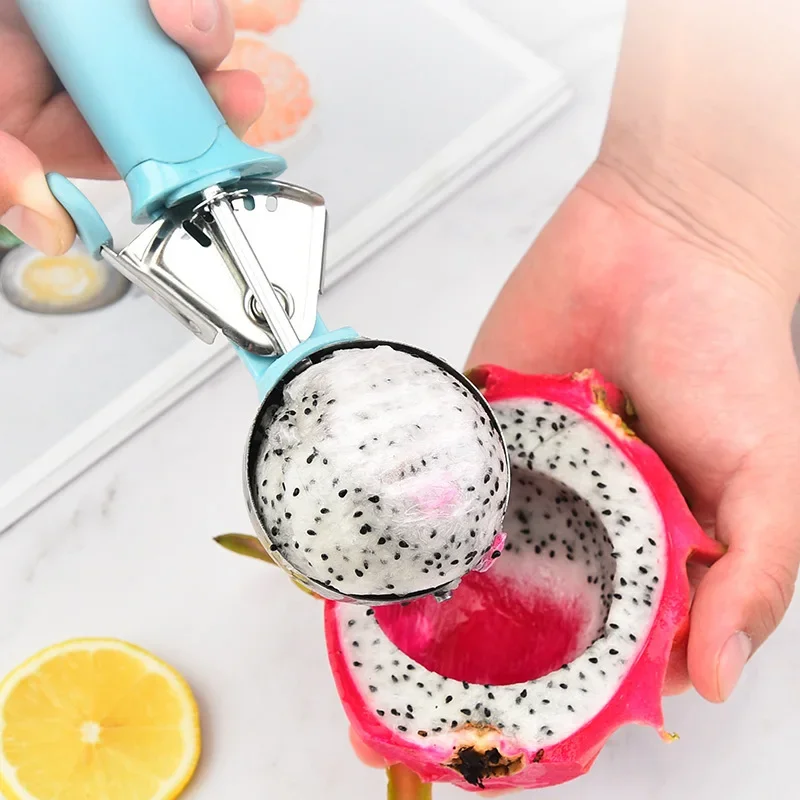 Ice Cream Scoop Stainless Steel Ice Cream Spoon Metal Icecream Cookie Scoop Melon Fruit Baller Ball Maker Kitchen Gadget