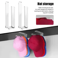 2/4/6/8Pcs Baseball Cap Holder Wall Mounted Hat Organizer Hooks L-Shaped Design Multipurpose Easy Installation Acrylic Hat Racks 2