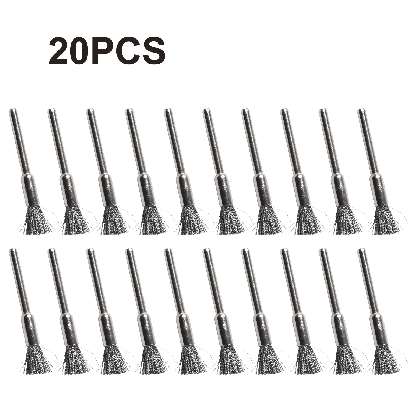 

Silver Brush Wire Brushes 20 Pcs 5mm Diameter Cleaning Metalworking Polishing Tools Grinding Power Drill Brush