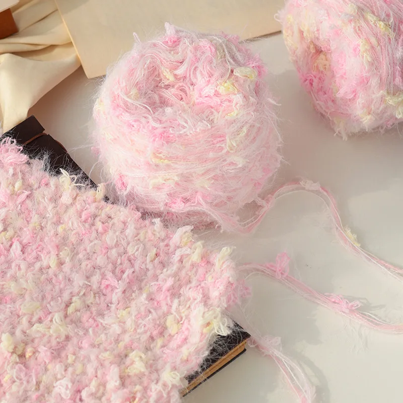 100g 모헤어 울 핸드 블렌드 원사 그린 롱헤어 청키 원사 DIY 뜨개질 코바늘용 부드러운 스프링 원사 수제 공예용