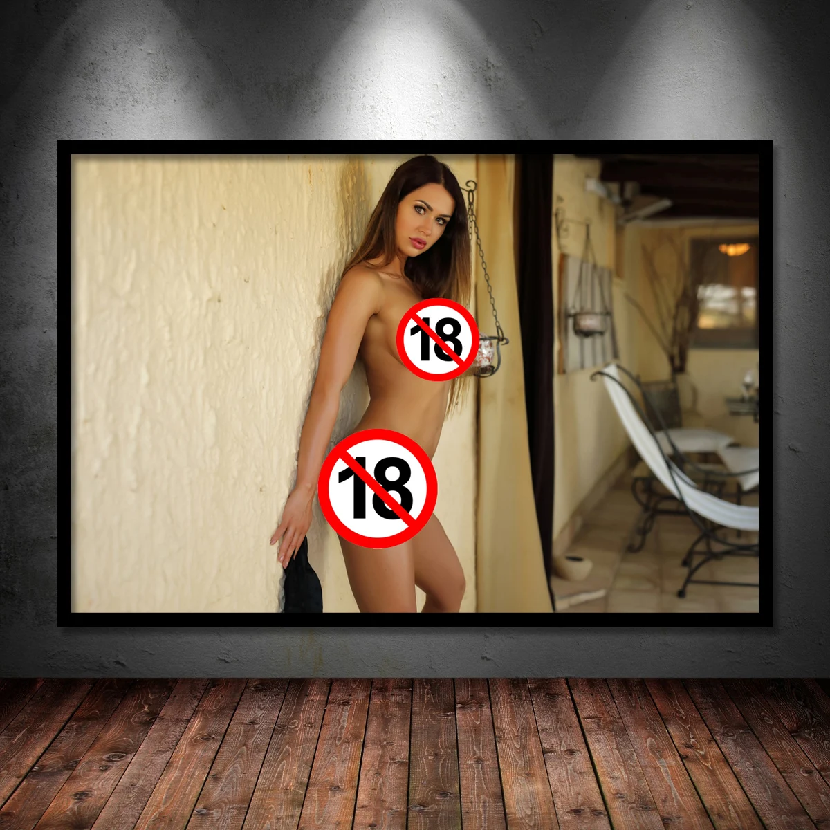 Adult Erotic Model Justyna Sexy Tits Nakeds Tattoo Brunette Girl Wall Art Posters And Prints Canvas Painting For Home Room Decor - Painting and Calligraphy photo picture