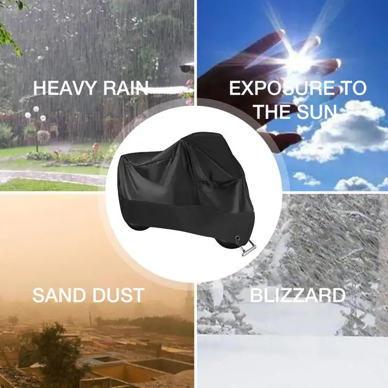 

Motorbike Waterproof Weather Resistant Cover Motorcycle Rain Dust Proof Tarpaulin Cover Bike UV Protection Outdoor Covers