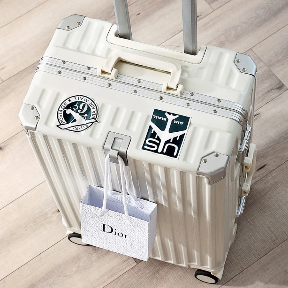 Pull Bar Suitcase Rolling Luggage Female 20 24 26 28" Strong Thick Durable Trolley Box Male Travel Boarding Password Box Suitcase Soundproof Wheel