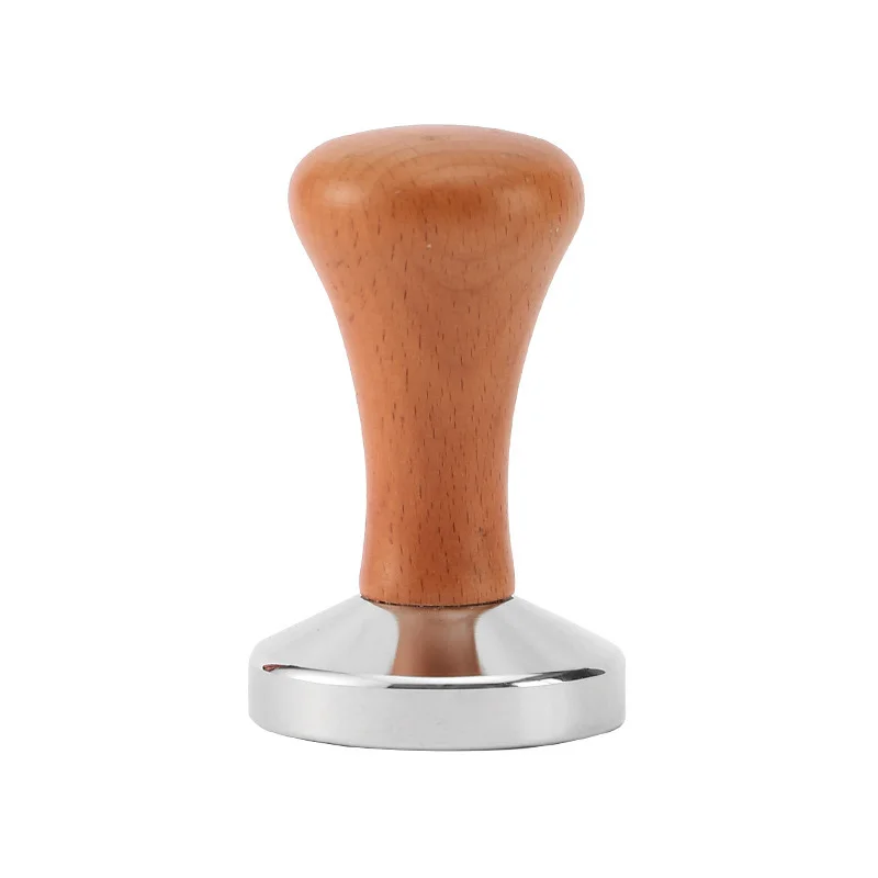 Coffee Tamper Powder Hammer Pressing Wooden Handle Distributor Maker and Espresso Mat Powder Hammer Tampers 51mm/53mm/58mm coffee tamper