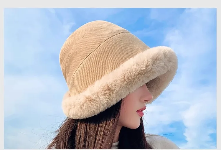 Frauen Neue Winter Pelzigen Fischer Hut Plus Samt Warme Baumwolle Hut frauen Winter Lei Feng Hut Gehörschutz Plüsch becken Hut – Detail 5