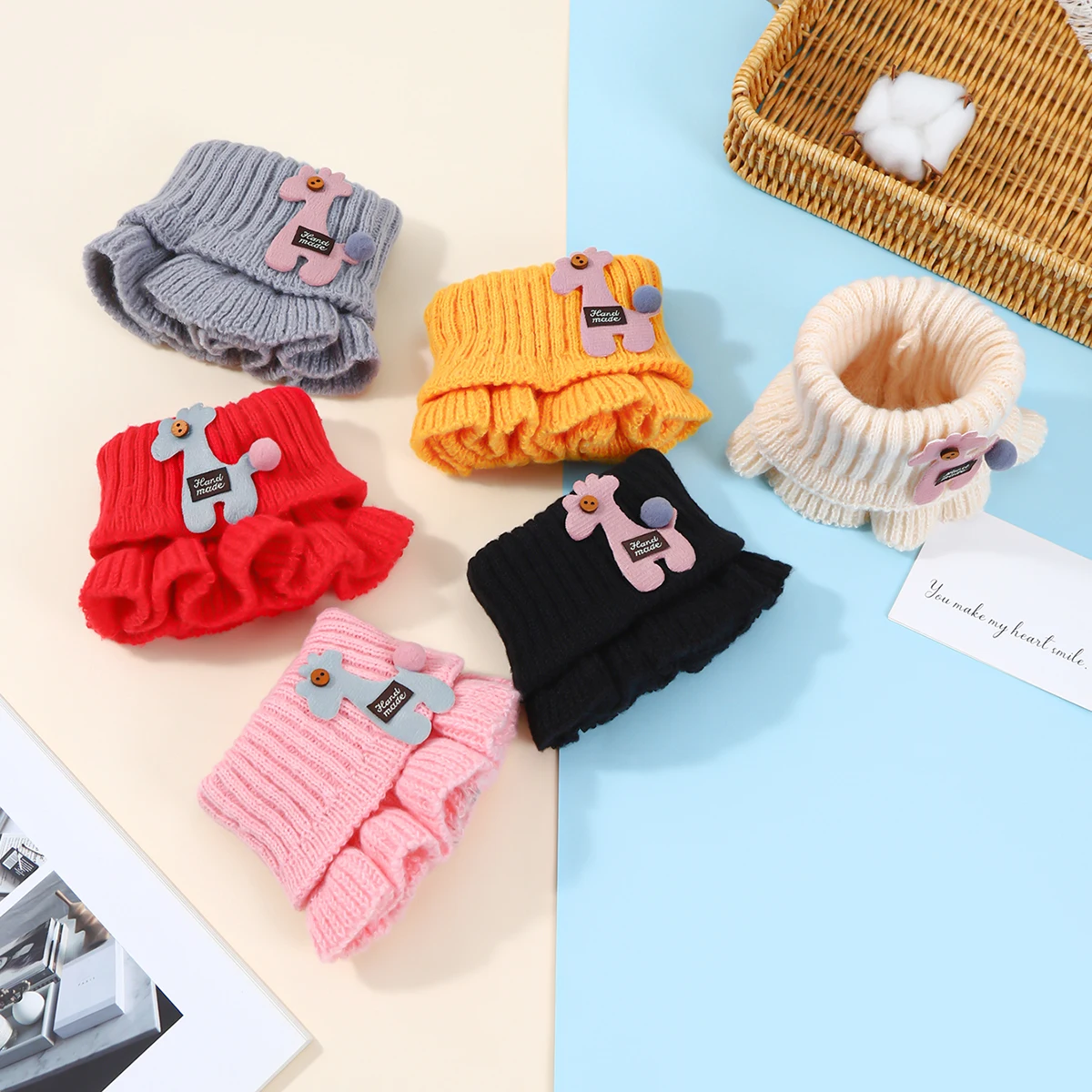 طفل وشاح الشتاء الرقبة أدفأ للأطفال الأطفال بنين بنات الصوفية محبوك الشارب الصلبة الدافئة الكروشيه الأوشحة منقوشة دمية الموضة