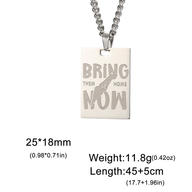 Dreamtimes Star of David Necklace Judaic Hebrew Bring Them Home NOW Double Sides Carved Pendant Stainless Steel Jewish Jewelry 6