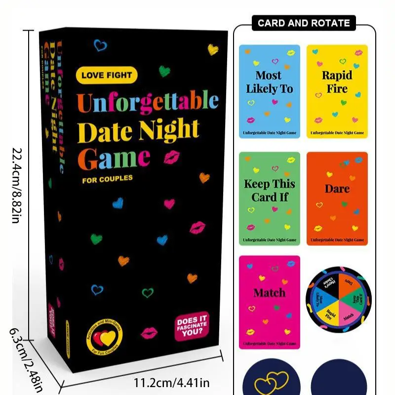커플 데이트 나이트 보드게임 카드 게임, 진실 혹은 도전 성인 파티 게임, 데이트 상호작용을 높이는 테이블탑 카드 게임