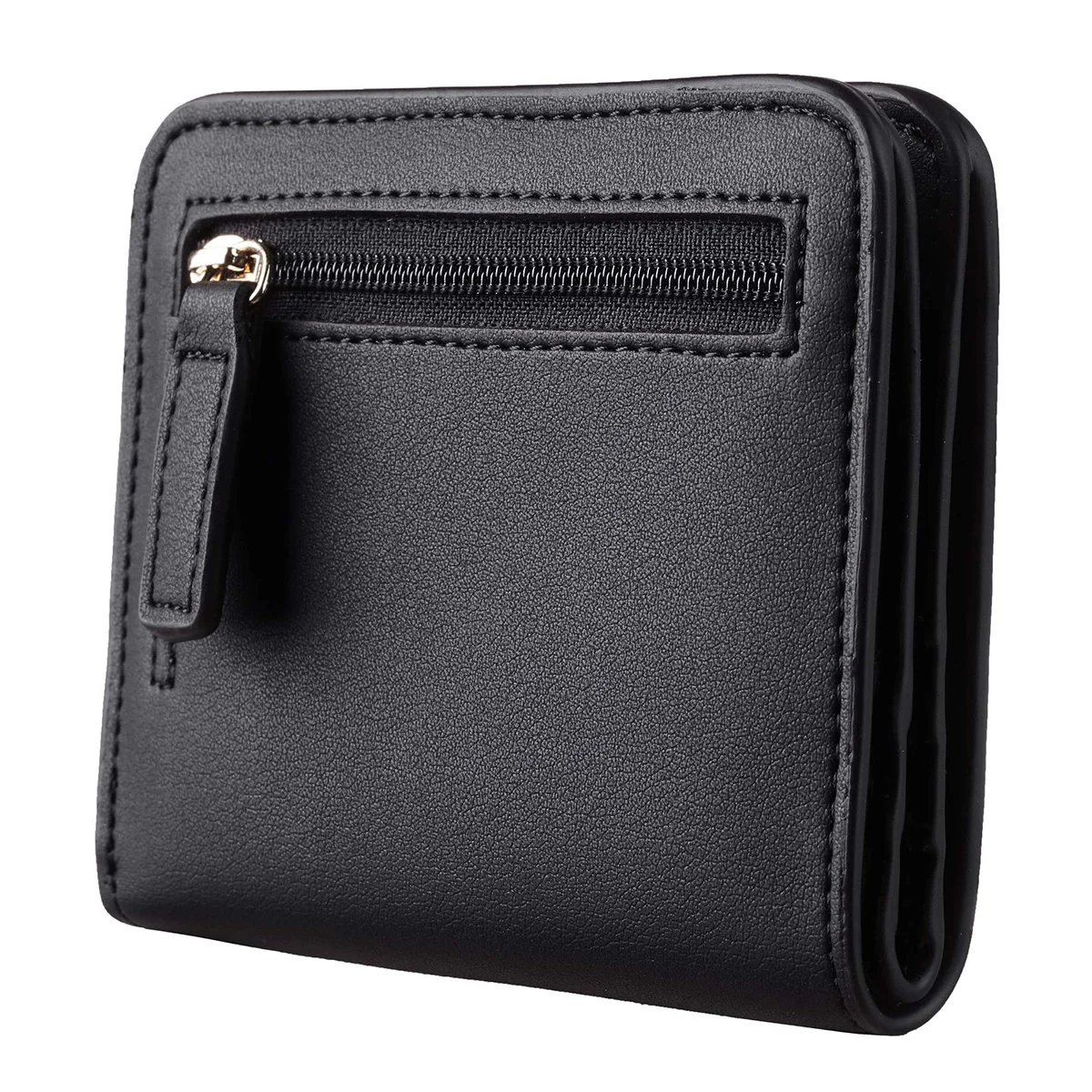 Women's RFID Blocking Compact Bifold Leather Wallet with ID Window