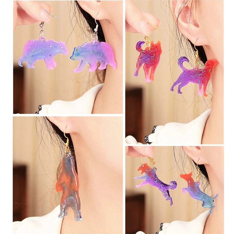 

Привлекательная форма для сережек на тему животных, силиконовая форма для ушной подвески, эпоксидная форма