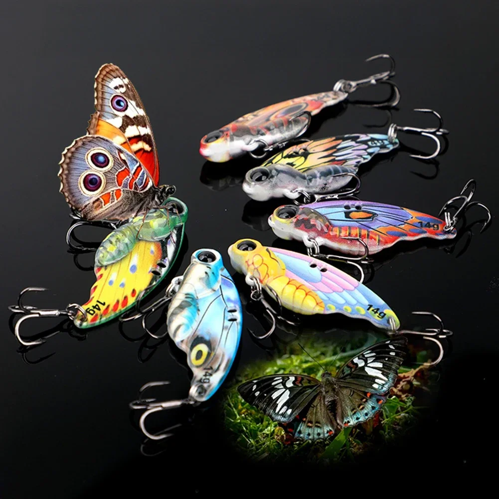 Bionic Butterfly Metal VIB Bait 8g/4.3cm 15g/5.5cm Vibration Spoon Baits Bass Fishing Lure Cicada Lure Vib Artificial Hard Lures