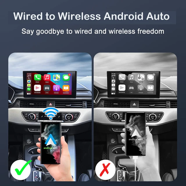 Wireless Android Auto Adapter, 2023 Upgrade 5Ghz WiFi Android Auto Dongle for Converting Factory Wired Android Auto to Wireless 6