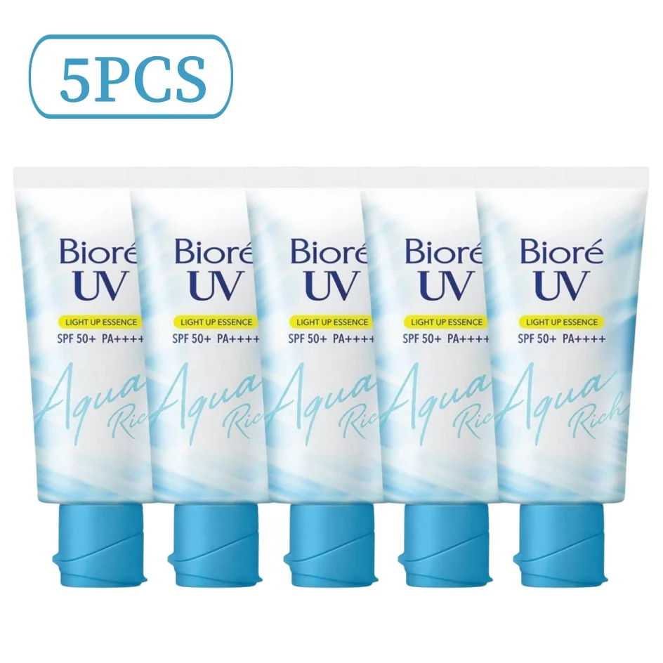 

5PCS BIORE UV Aqua Rich Light Up Essence Sunscreen 70g SPF50+ PA++++ Face & Body Sunblock Sweatproof Moisturing Pre-makeup