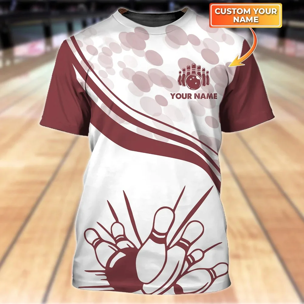 Neueste Sommer Mode männer T-shirt Personalisierte Name Bowling 3D Gedruckt t-shirt Unisex Casual T-shirt Bowling Liebhaber Geschenke DW127 – Detail 28