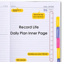 Планировщик Jan-Dec 2026, блокнот на испанском/английском языке, A5, чехол из искусственной кожи, школьный план повестки дня, еженедельный ежемесячный органайзер для дневника — изображение 3