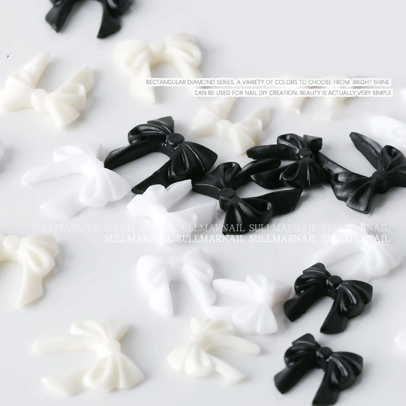 30 Pieces Black And White Simple Butterfly Nail Art Jewelry Resin Crystal Nail Decorations For Pressing Ornament On Gel Nails