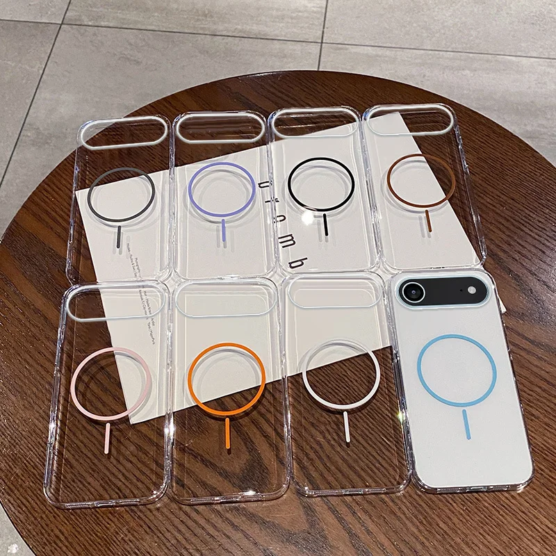 Ultradünne transparente magnetische Hülle für Magsafe für Apple iPhone 17 Air 16 15 14 Plus 13 12 11 Pro Max 16E PC stoßfeste Abdeckung