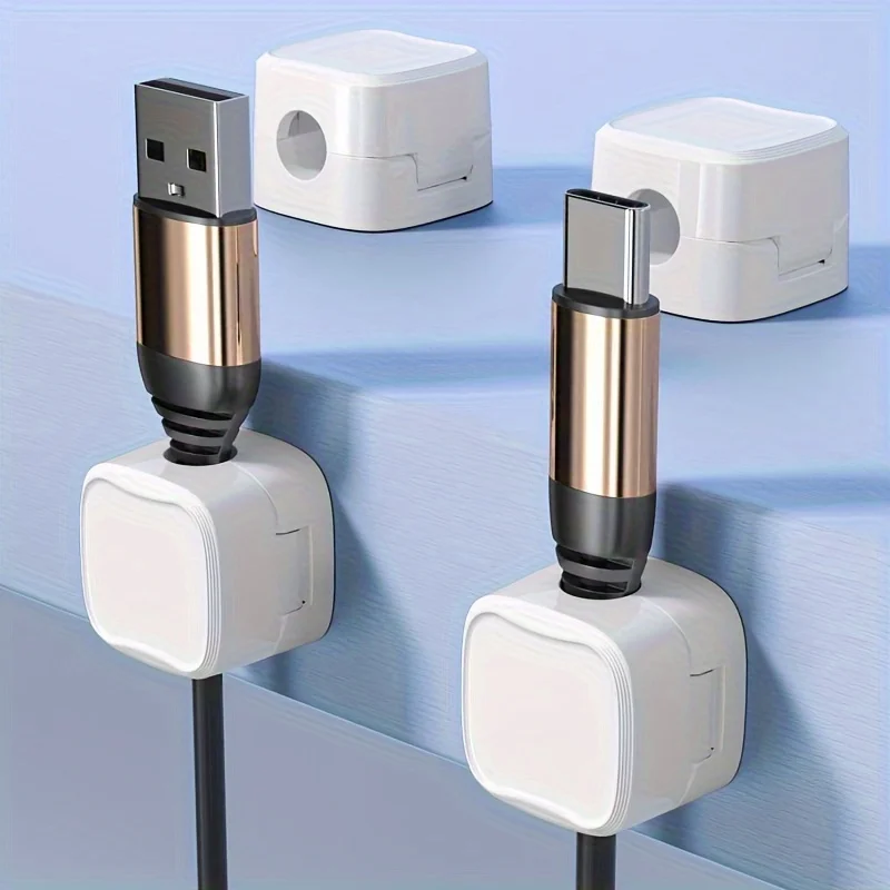Magnetic Cable Clip Organizer Self-Adhesive Cord Holder Anti-Slip Desktop Cable Management Hidden Charging Support 6/18pcs cable organizer desk organizer storage organizer