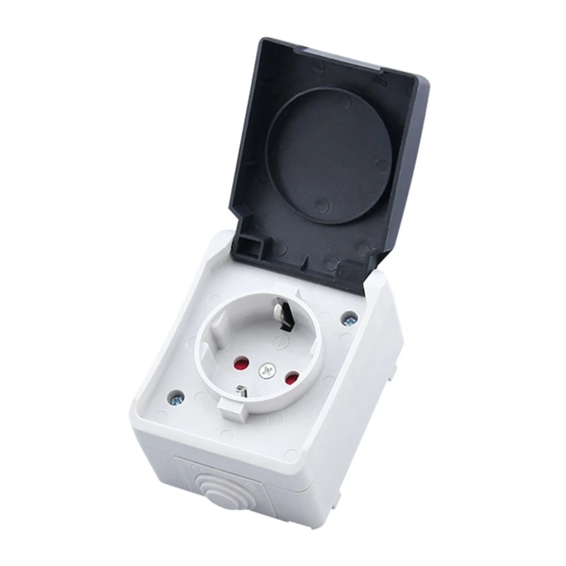 

Single Waterproof Socket with Child Protections Door Wall Electrical Sockets EU Standard Outdoor Rainproof Socket Drop ship