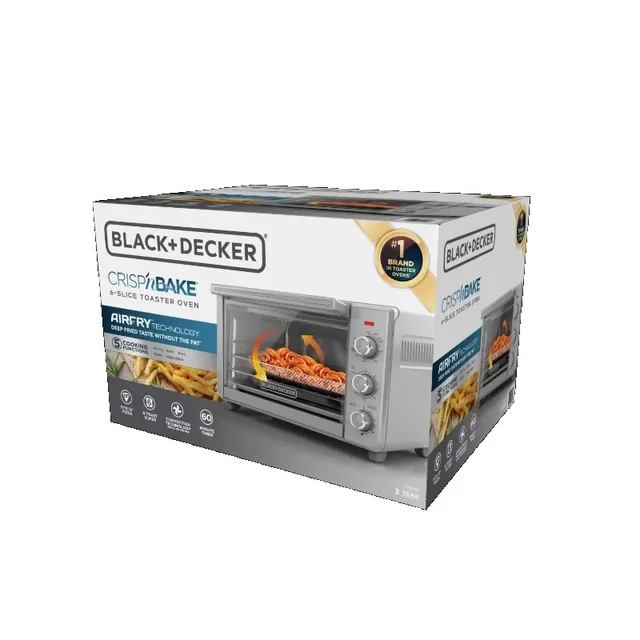 Revolutionary air fry technology in the BLACK DECKER 6-Slice Crisp N Bake Air Fry Toaster Oven