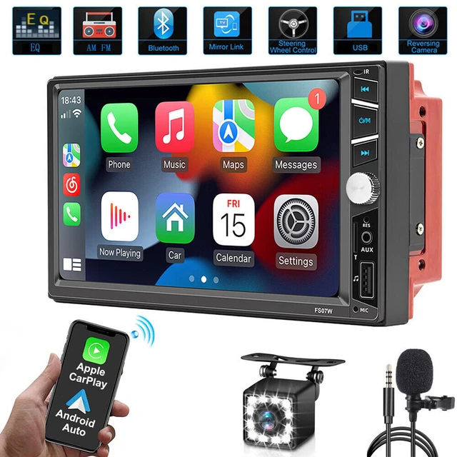 Autoradio Poste Radio Pour Voiture Bluetooth Lecteur iOS & Android Ports  USB FR