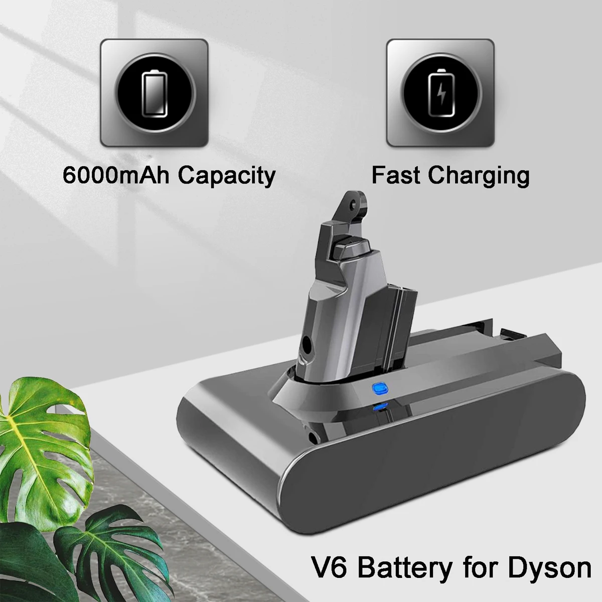 

Аккумулятор V6 для Dyson, 21,6 в, 6000 мА · ч, для пылесосов Dyson DC58, DC59,DC61, DC62 ,DC72, DC74, 965874-02 SV09 SV08 SV07