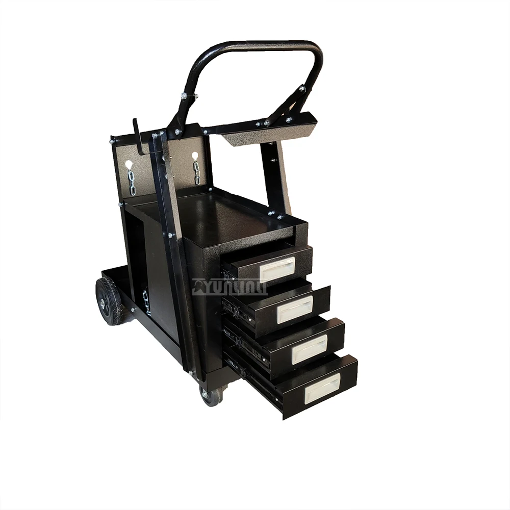Welding Trolley Cart Mobile Welding Machine Tool Cart Four-layer Drawer with Handle