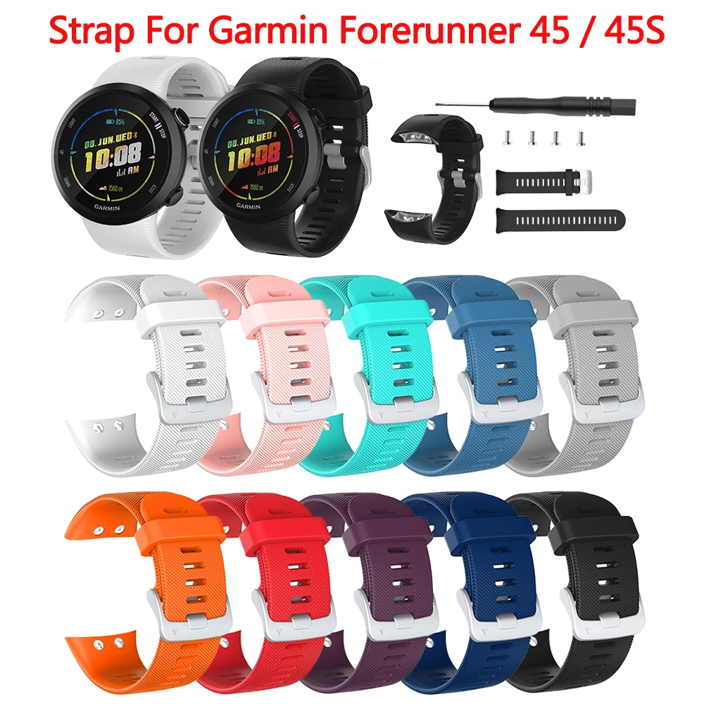 Cinturino Per Orologio In Silicone Per Garmin Forerunner 45 45S Braccialetto Di Ricambio Per Orologio Intelligente Correa Garmin Swim 2 Cinturino Da P