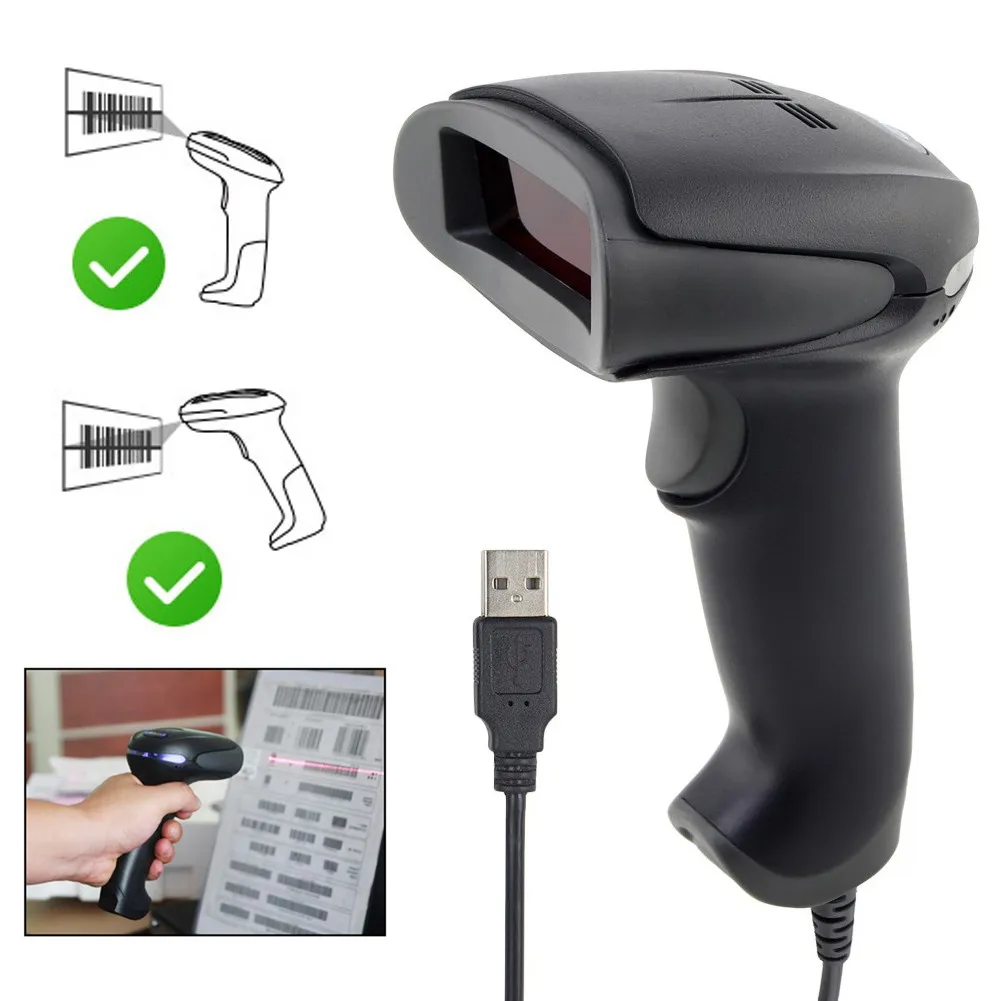 Electronic Wired Barcode Scanner Handheld Scan Bar Code Reader Pos Fast Delivery Scanners