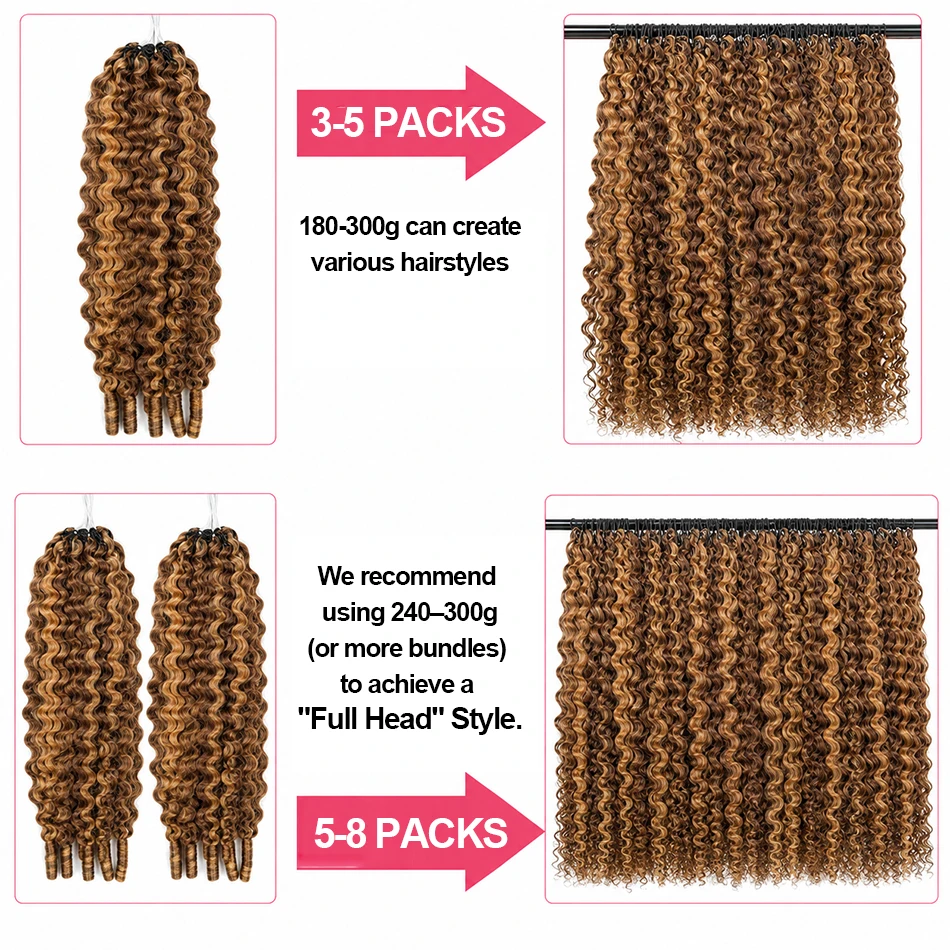 Extension per capelli ricci in pizzo con piume birmane, senza nodi, invisibili, pre-separati, Miracle Knots, per trecce all'uncinetto - immagine 4