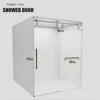 56-60" W × 76" H Frameless Glass Shower Door, Slidable Shower Door with Stainless Steel Handle, Waterproof and Shatterproof 5