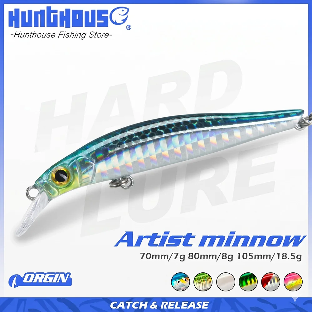 Hunthouse Minnow Jerkbait Artist Hard Lures Sea Bass Sinking Wobblers Fishing Lure Bait 70mm/80mm/105mm Isca Pesca Fischköder