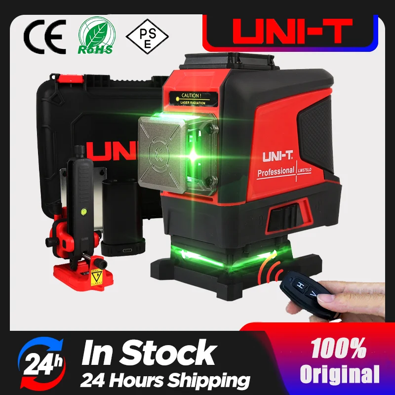 Uni-T 12/16 Linee Livello Laser 4D Verde 360 Orizzontale Verticale Autolivellante Cross Indoor Outdoor Remote Control Tester Lm576Ld