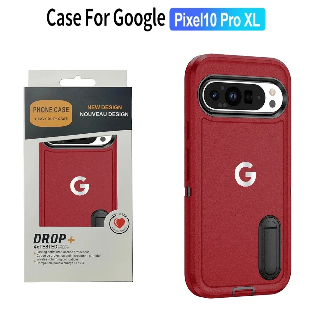 Rugged Hybrid Heavy Armor Invisible Bracket Case, TPU+PC Enhanced Anti-drop Protection