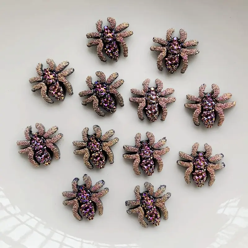 Resin Jewelry Accessories 30PCS 12MM Flat back Resin 3D Spider For Scrapbook Halloween