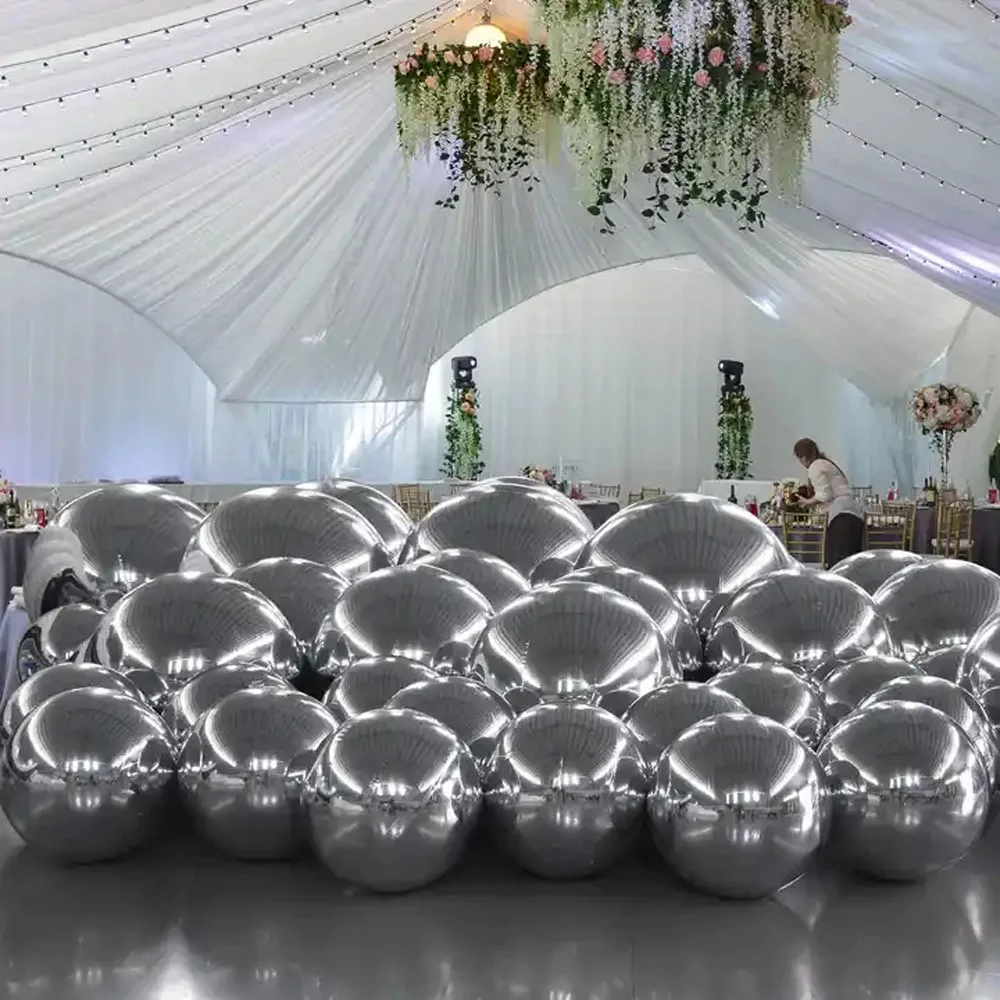 Giant Inflatable Mirror Ball Durable Floating Sphere Giant Inflatable Mirror Balloon For Disco Party Wedding Event Decoration 2