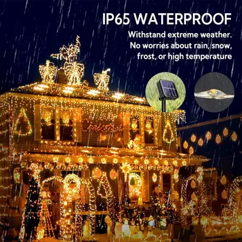 Solar String Lights Outdoor Waterproof Solar Fairy Lights 8 Modes Solar Christmas Lights for Garden Patio Wedding Decorations 4