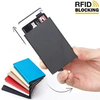 Anti-theft ID Credit Card Holder Porte Carte Thin Aluminium Metal Wallets Pocket Case Bank Women Men Credit Card Box tarjetero 1